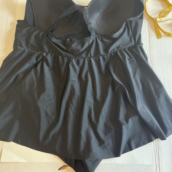 Torrid Swimsuit Women’s Plus Size 5 5R One Piece Black Layered Adjustable Strap - Picture 14 of 16